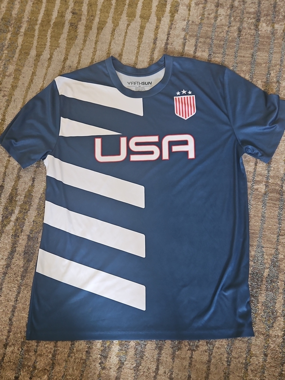 Fifth Sun Navy USA Graphic Athletic Tee with White Accents